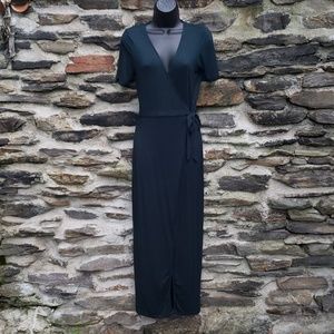 Hunter green wrap dress